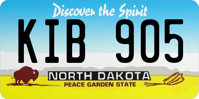 ND license plate KIB905