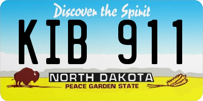 ND license plate KIB911