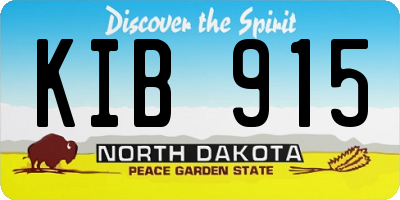 ND license plate KIB915