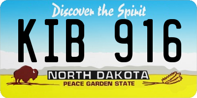ND license plate KIB916