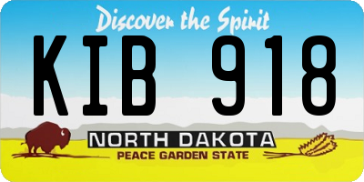 ND license plate KIB918