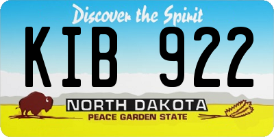 ND license plate KIB922