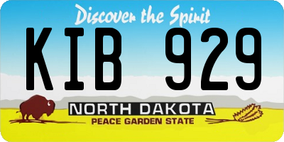 ND license plate KIB929