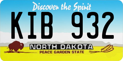 ND license plate KIB932