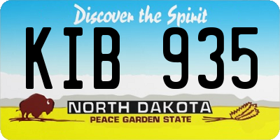 ND license plate KIB935