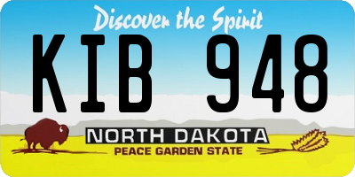 ND license plate KIB948