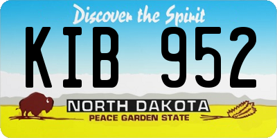 ND license plate KIB952