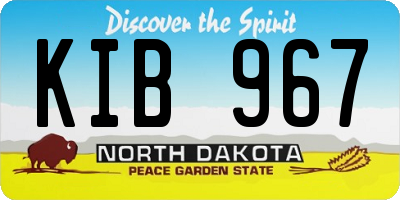 ND license plate KIB967