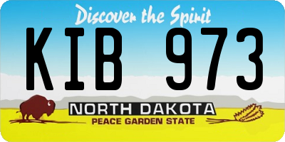 ND license plate KIB973