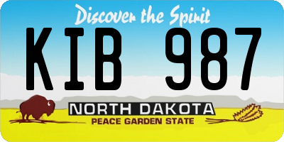 ND license plate KIB987