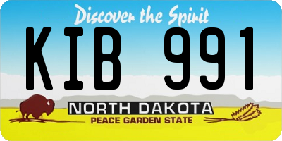 ND license plate KIB991