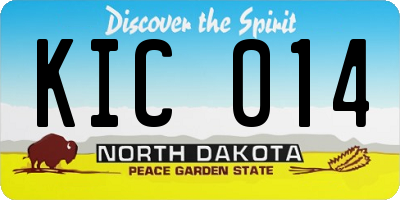 ND license plate KIC014