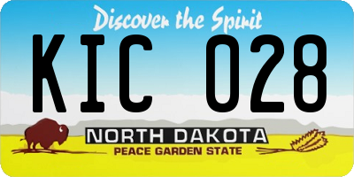 ND license plate KIC028