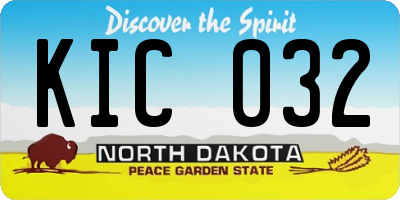 ND license plate KIC032