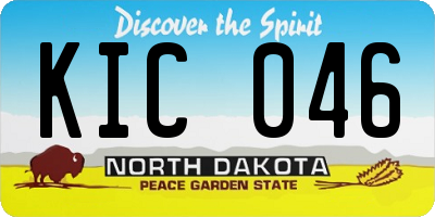 ND license plate KIC046