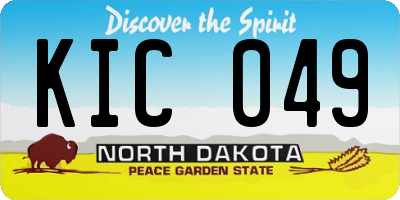 ND license plate KIC049