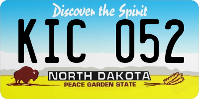 ND license plate KIC052