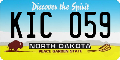 ND license plate KIC059
