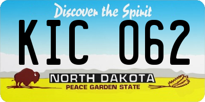 ND license plate KIC062