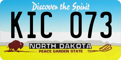 ND license plate KIC073