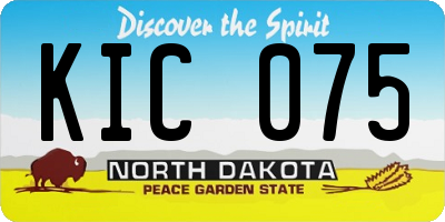 ND license plate KIC075