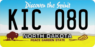 ND license plate KIC080