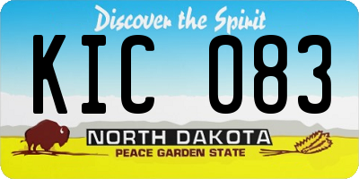 ND license plate KIC083