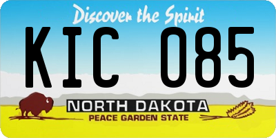 ND license plate KIC085