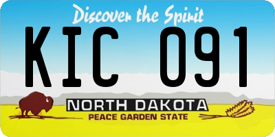 ND license plate KIC091