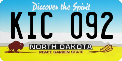 ND license plate KIC092