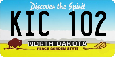 ND license plate KIC102