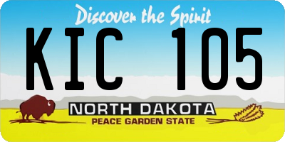 ND license plate KIC105