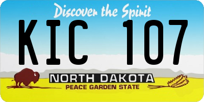 ND license plate KIC107