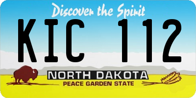 ND license plate KIC112