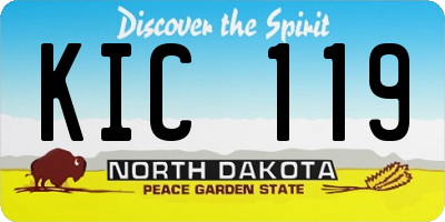 ND license plate KIC119