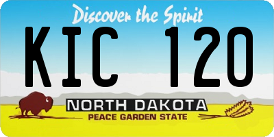 ND license plate KIC120