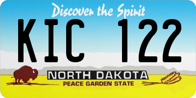 ND license plate KIC122