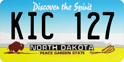 ND license plate KIC127
