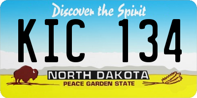 ND license plate KIC134