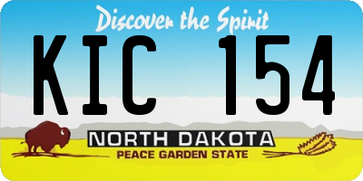 ND license plate KIC154