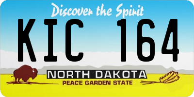 ND license plate KIC164