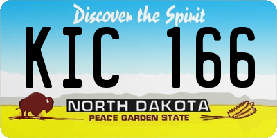 ND license plate KIC166