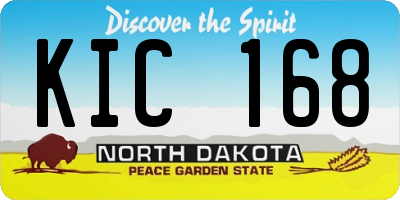 ND license plate KIC168