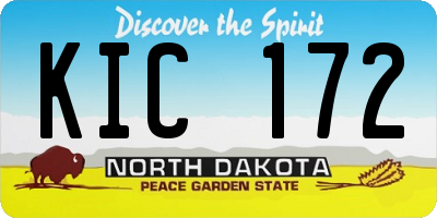 ND license plate KIC172
