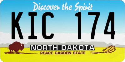 ND license plate KIC174