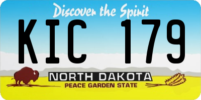 ND license plate KIC179