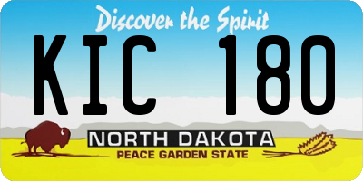 ND license plate KIC180