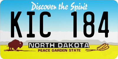 ND license plate KIC184