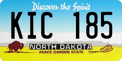 ND license plate KIC185