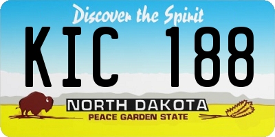 ND license plate KIC188